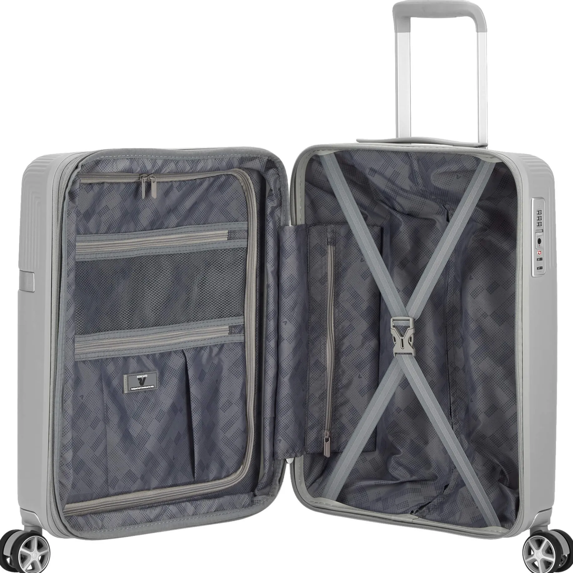 AirGlam - 4-Rollen-Kabinentrolley S 55 cm erw. (grigio perla)
