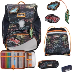 Alpha Exklusiv Safety Light - Schulranzen Set 5tlg. (Flames)
