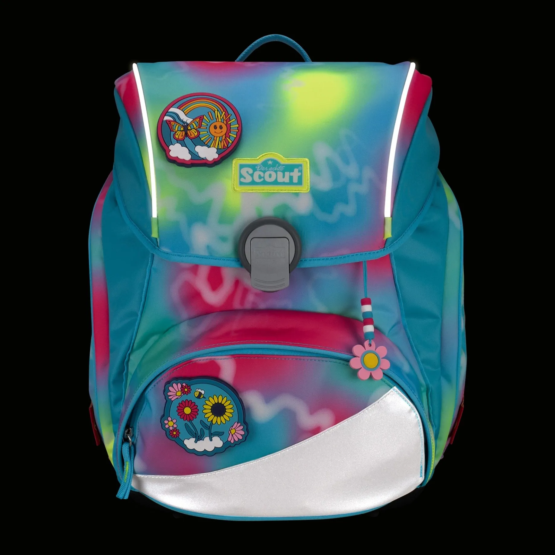 Alpha Exklusiv Safety Light - Schulranzen Set 5tlg. (Happy Rainbow)
