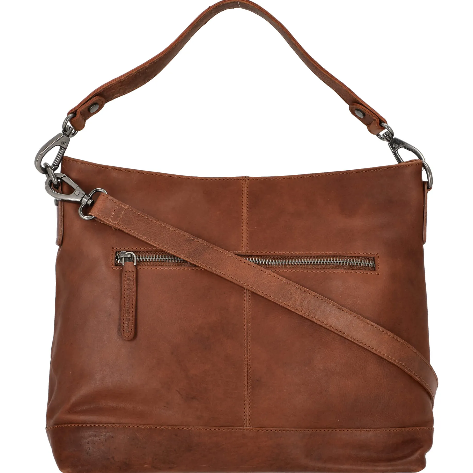 Amelia - Schultertasche Leder 32 cm (cognac)