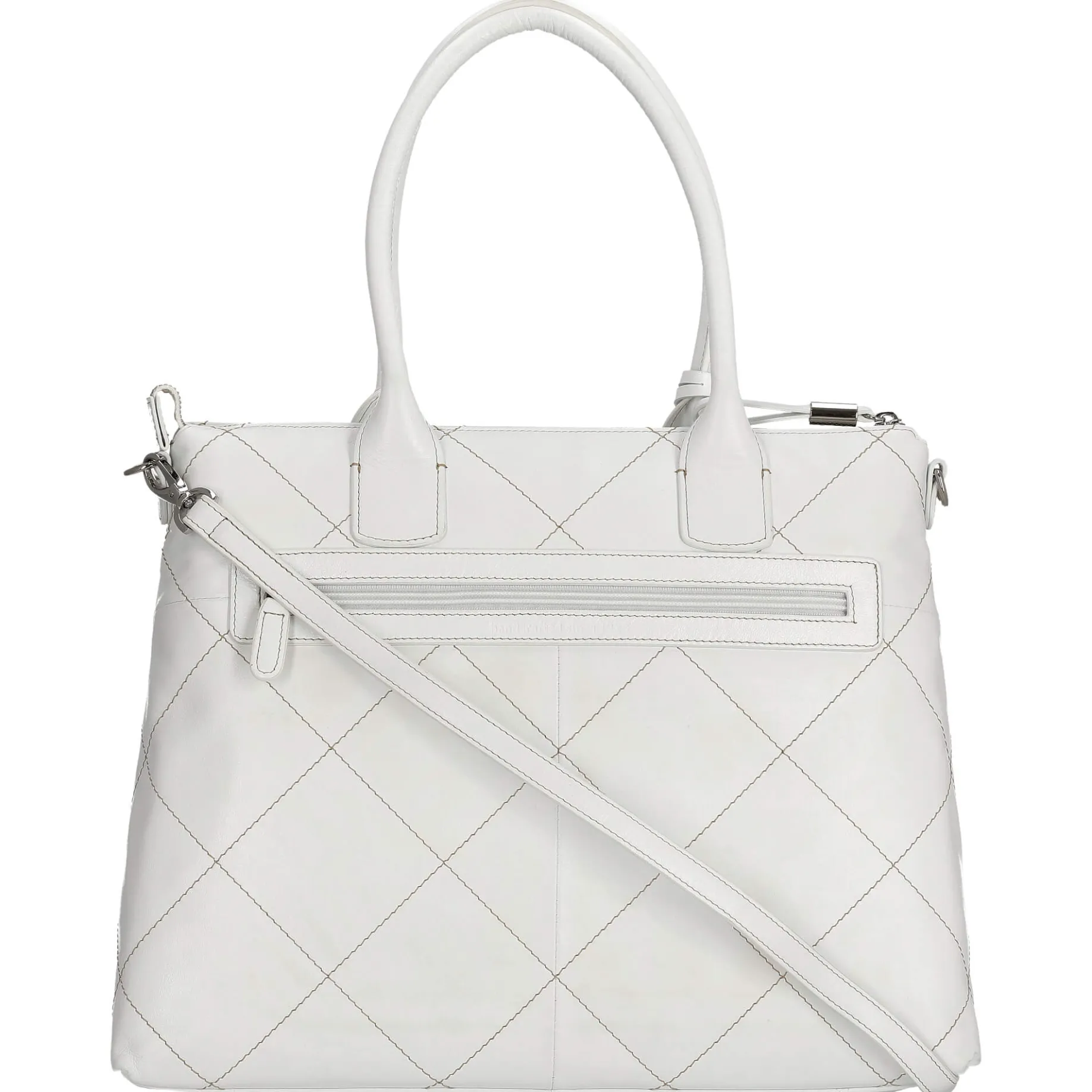 Aurelie - Shopper 37 cm Rindleder (white lily)