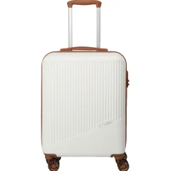 Bali - 4-Rollen-Kabinentrolley S 55 cm (weiß/cognac)