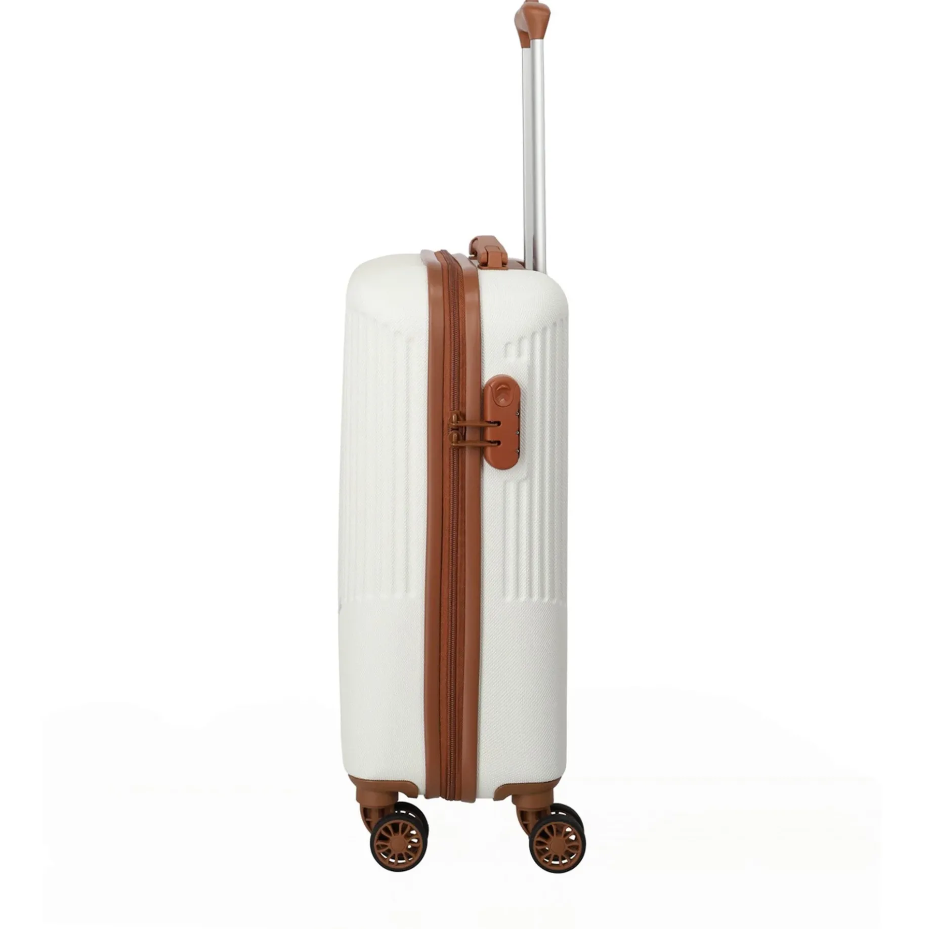 Bali - 4-Rollen-Kabinentrolley S 55 cm (weiß/cognac)