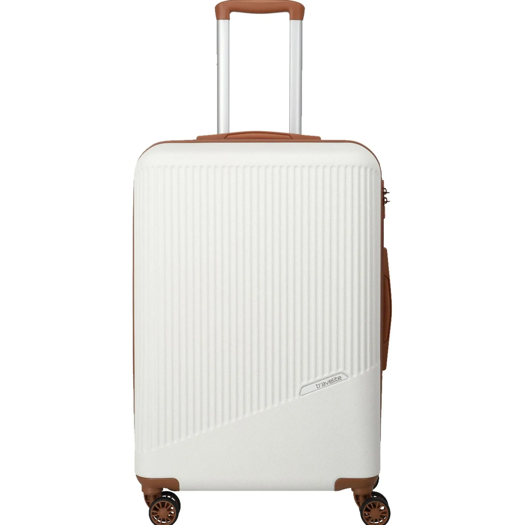 Bali - 4-Rollen-Trolley M 67 cm (weiß/cognac)