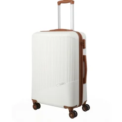 Bali - 4-Rollen-Trolley M 67 cm (weiß/cognac)