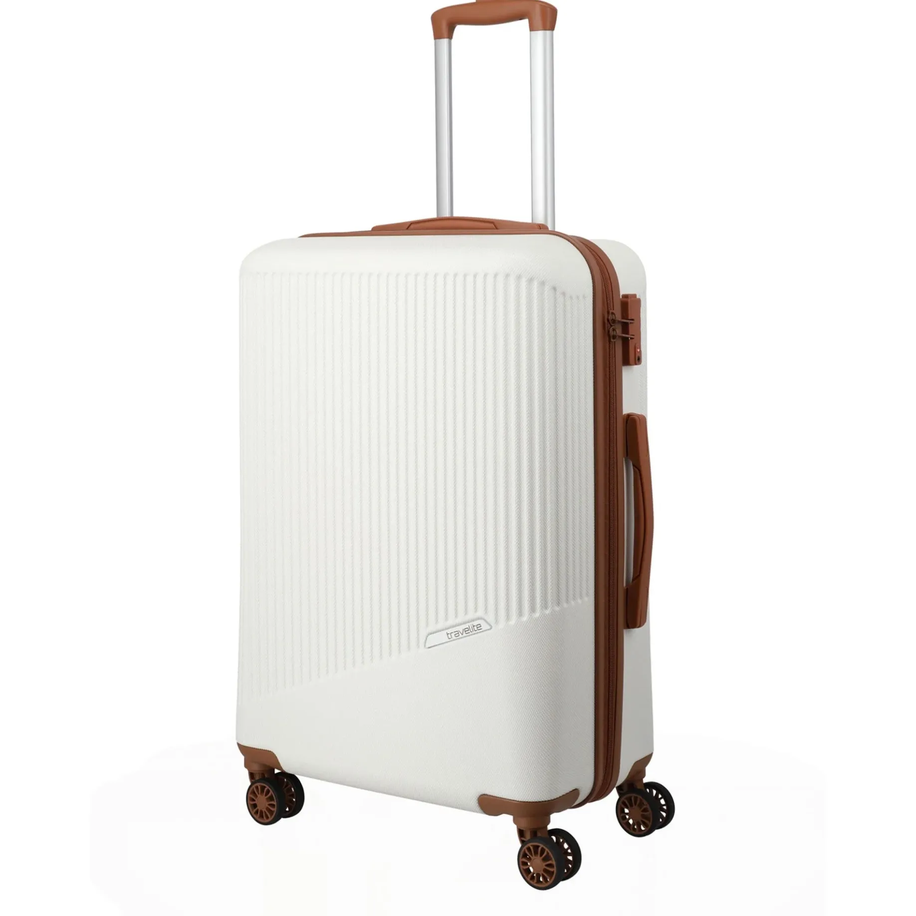 Bali - 4-Rollen-Trolley M 67 cm (weiß/cognac)
