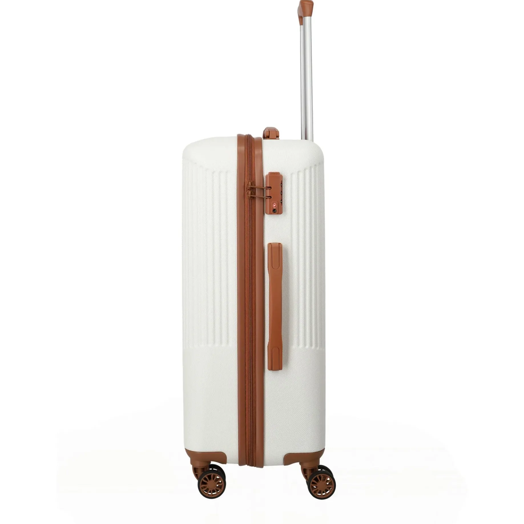 Bali - 4-Rollen-Trolley M 67 cm (weiß/cognac)