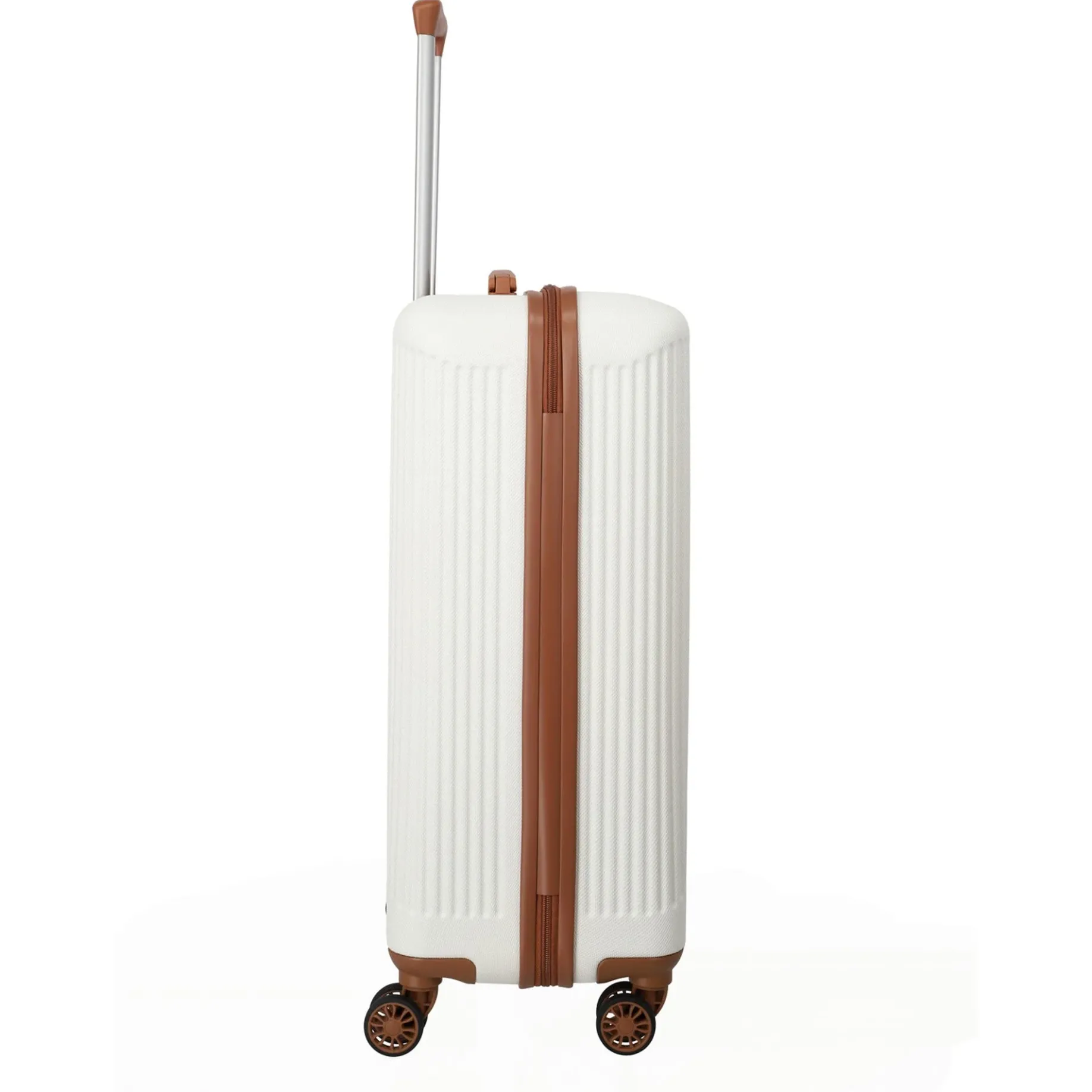 Bali - 4-Rollen-Trolley M 67 cm (weiß/cognac)