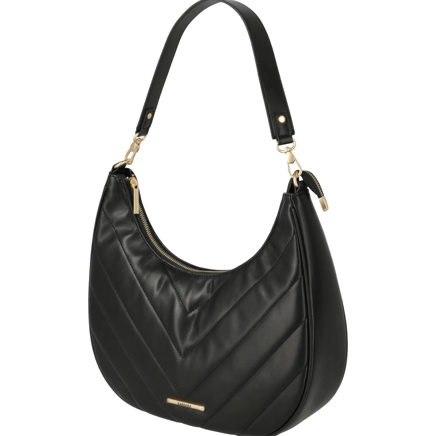 BARBARA Cozy Hobo Bag - Schultertasche 35 cm (schwarz)