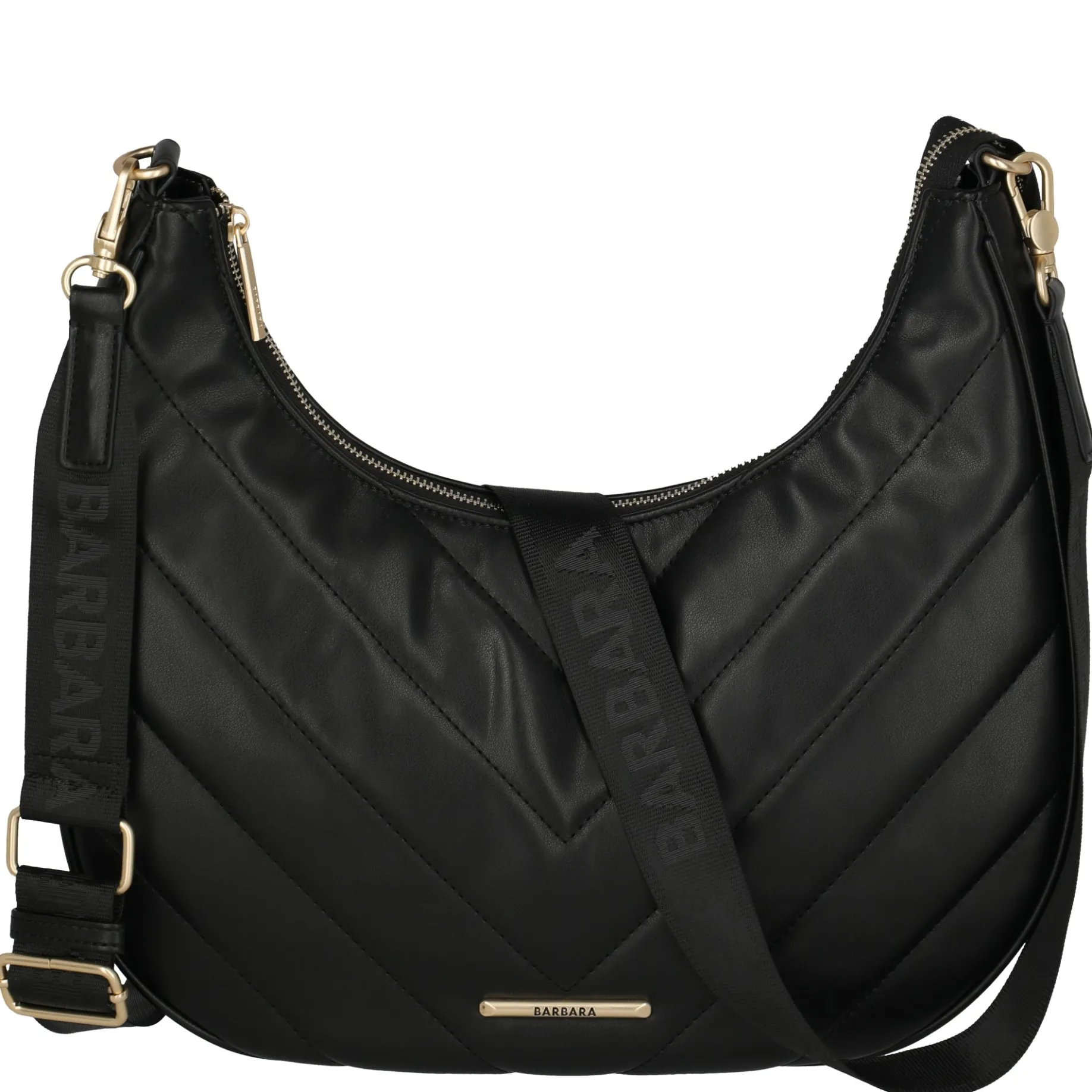 BARBARA Cozy Hobo Bag - Schultertasche 35 cm (schwarz)