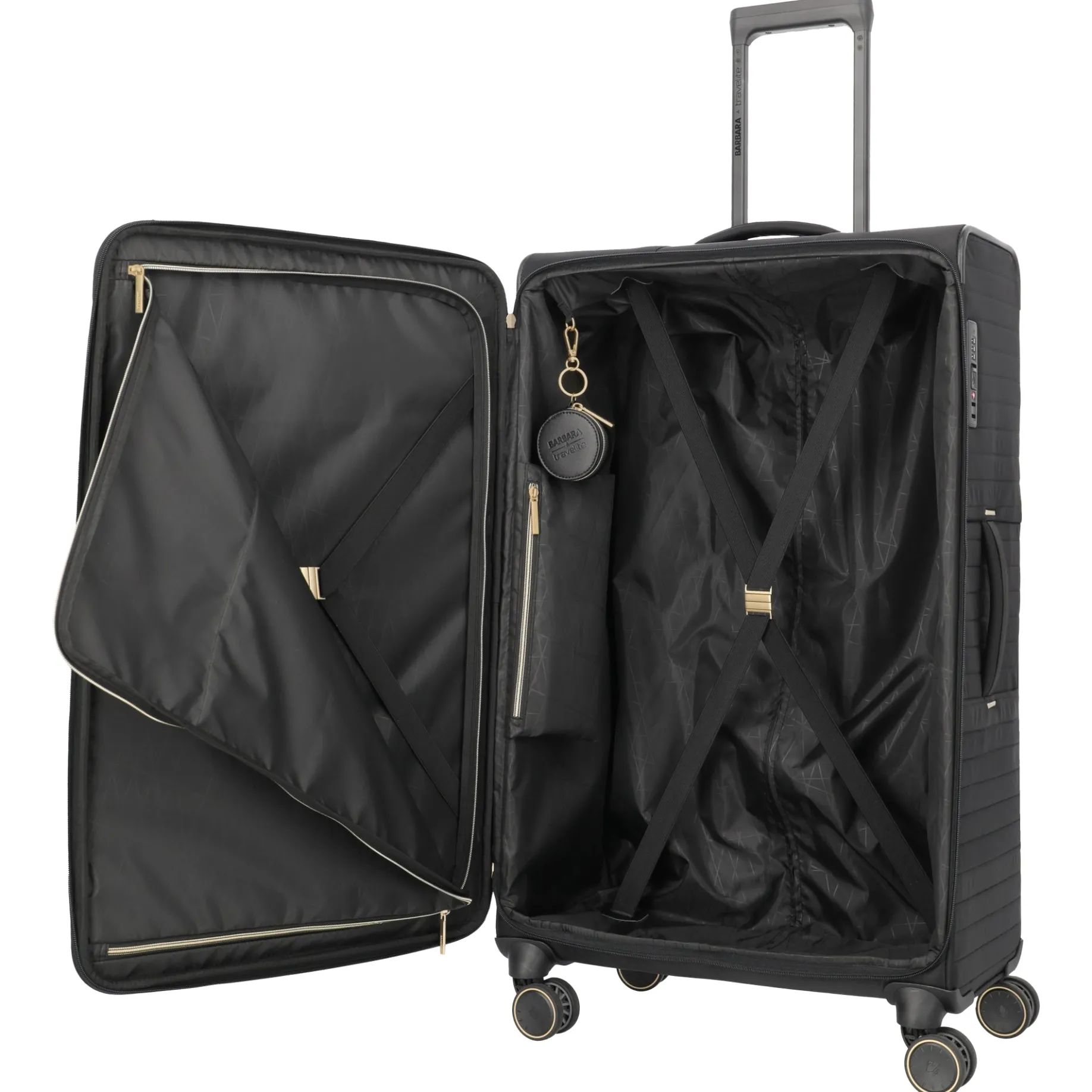 BARBARA Stepp - 4-Rollen-Trolley L 80 cm (schwarz, 80 cm)