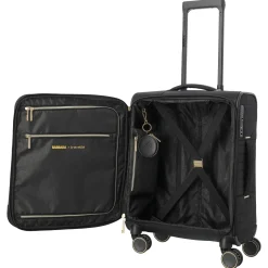 BARBARA Stepp - 4-Rollen-Trolley S 55 cm erw. (schwarz, 55 cm)