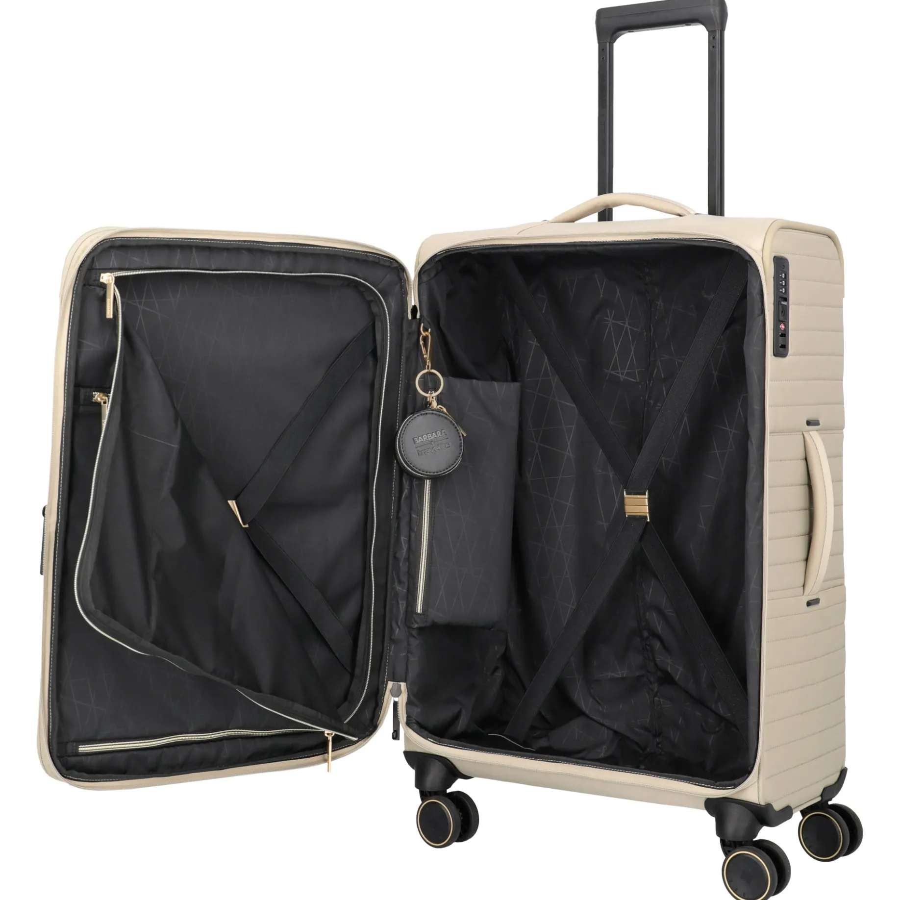 BARBARA Stepp - 4-Rollen-Trolley M 68 cm erw. (satin nude, 68 cm)