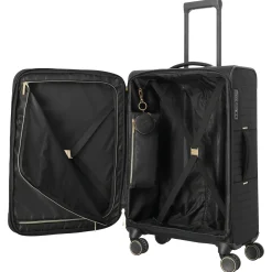 BARBARA Stepp - 4-Rollen-Trolley M 68 cm erw. (schwarz, 68 cm)