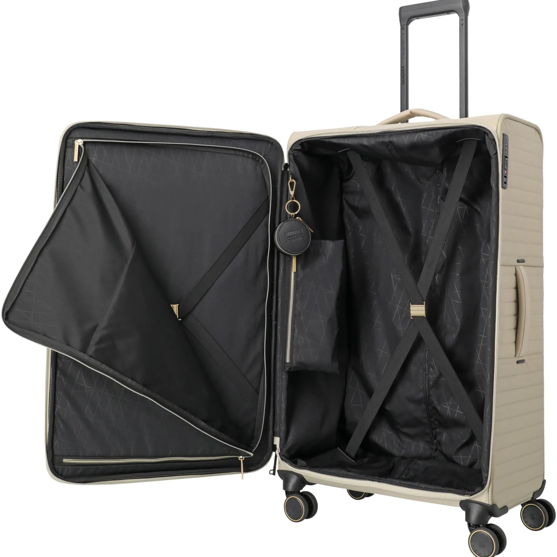 BARBARA Stepp- 4-Rollen-Trolley L 80 cm (satin nude, 80 cm)