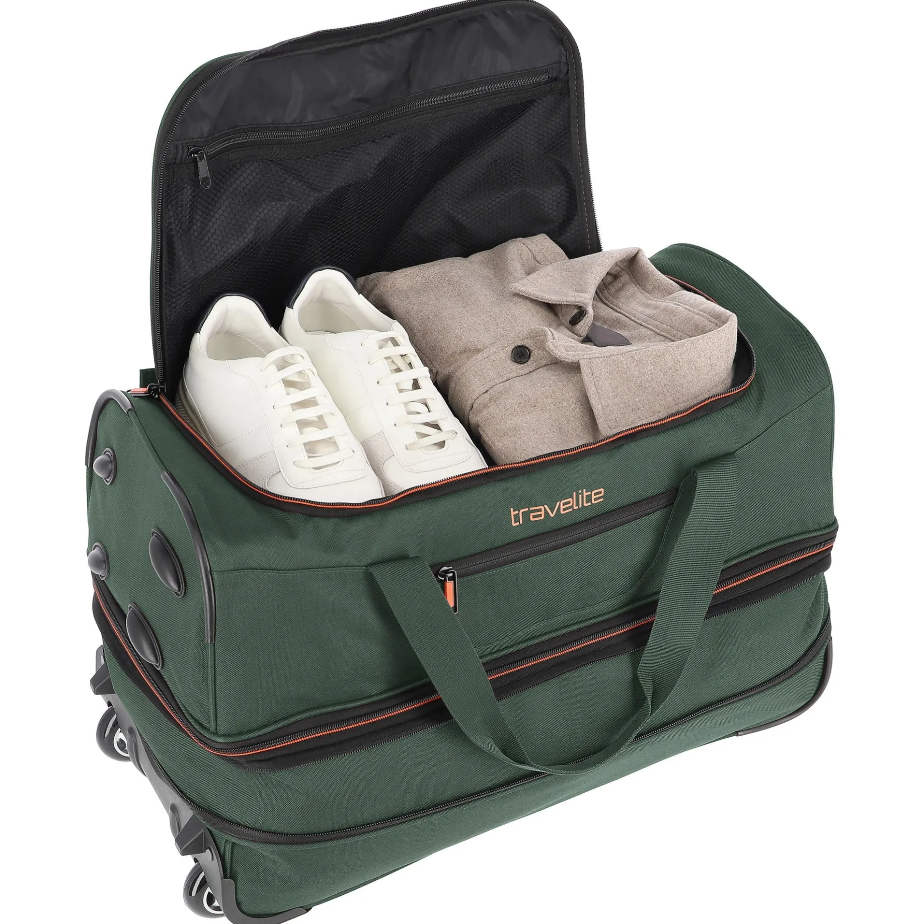 Basics - Rollenreisetasche 51/64L 55 cm erw. (dunkgrün)
