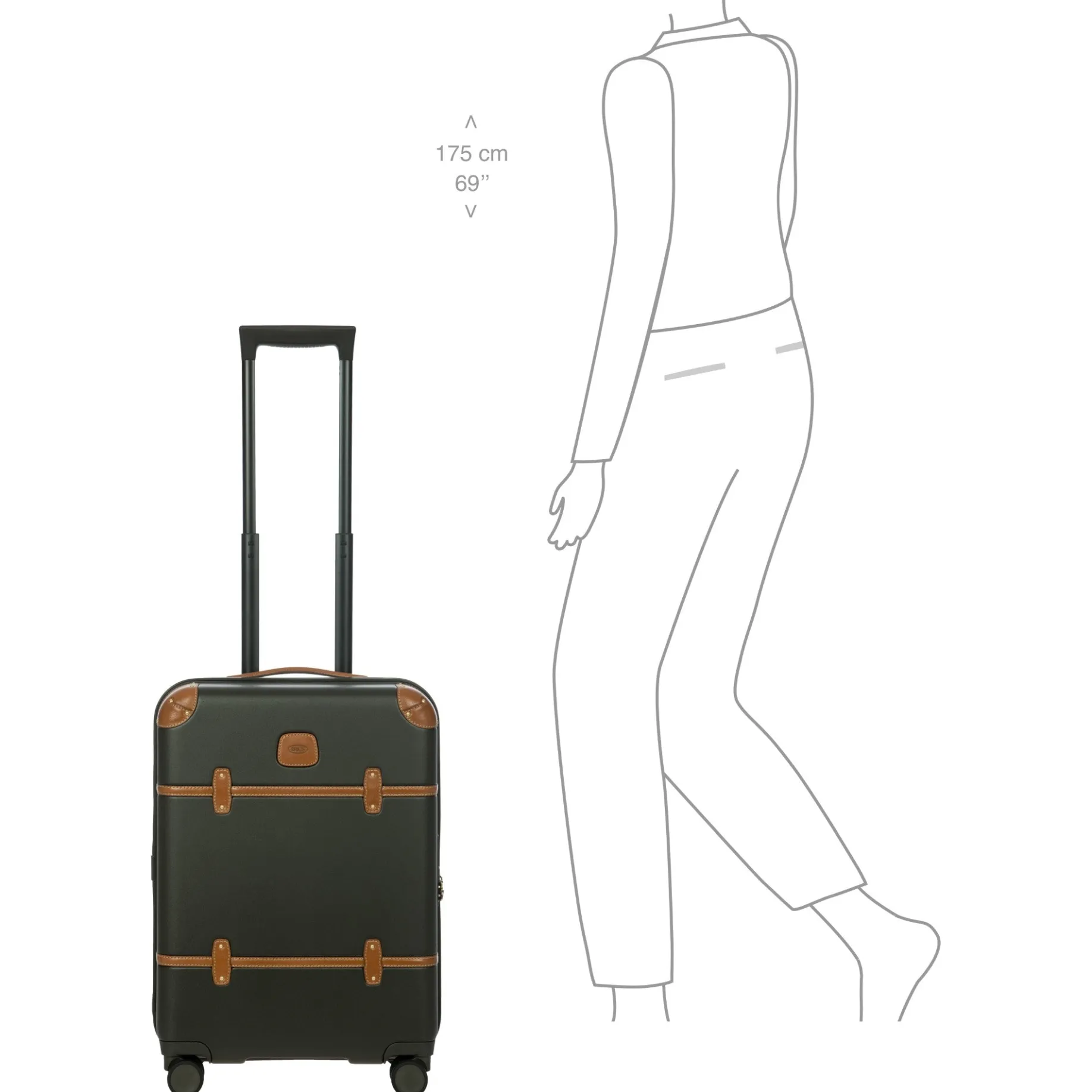 Bellagio - 4-Rollen-Kabinentrolley 55 cm recycelt (olive)