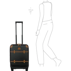 Bellagio - 4-Rollen-Kabinentrolley mit Vortasche 55 cm erw. recycelt (black/tan)