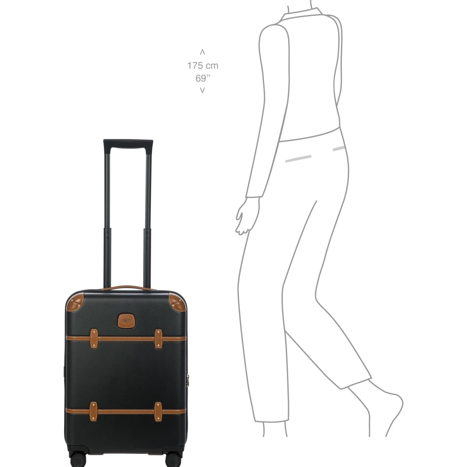 Bellagio - 4-Rollen-Kabinentrolley 55 cm recycelt (black/tan)