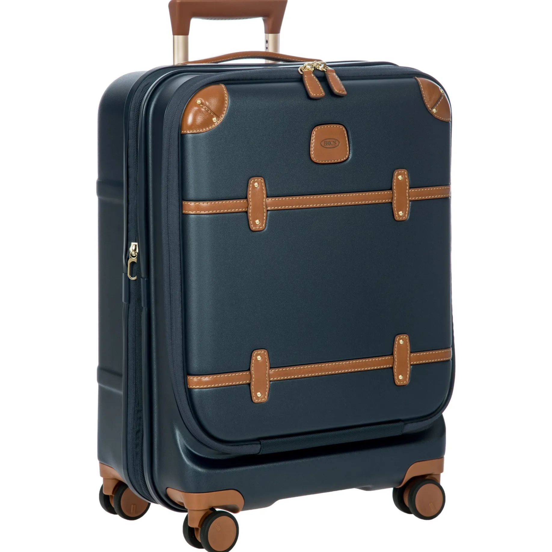 Bellagio - 4-Rollen-Kabinentrolley mit Vortasche 55 cm erw. recycelt (blue/tan)