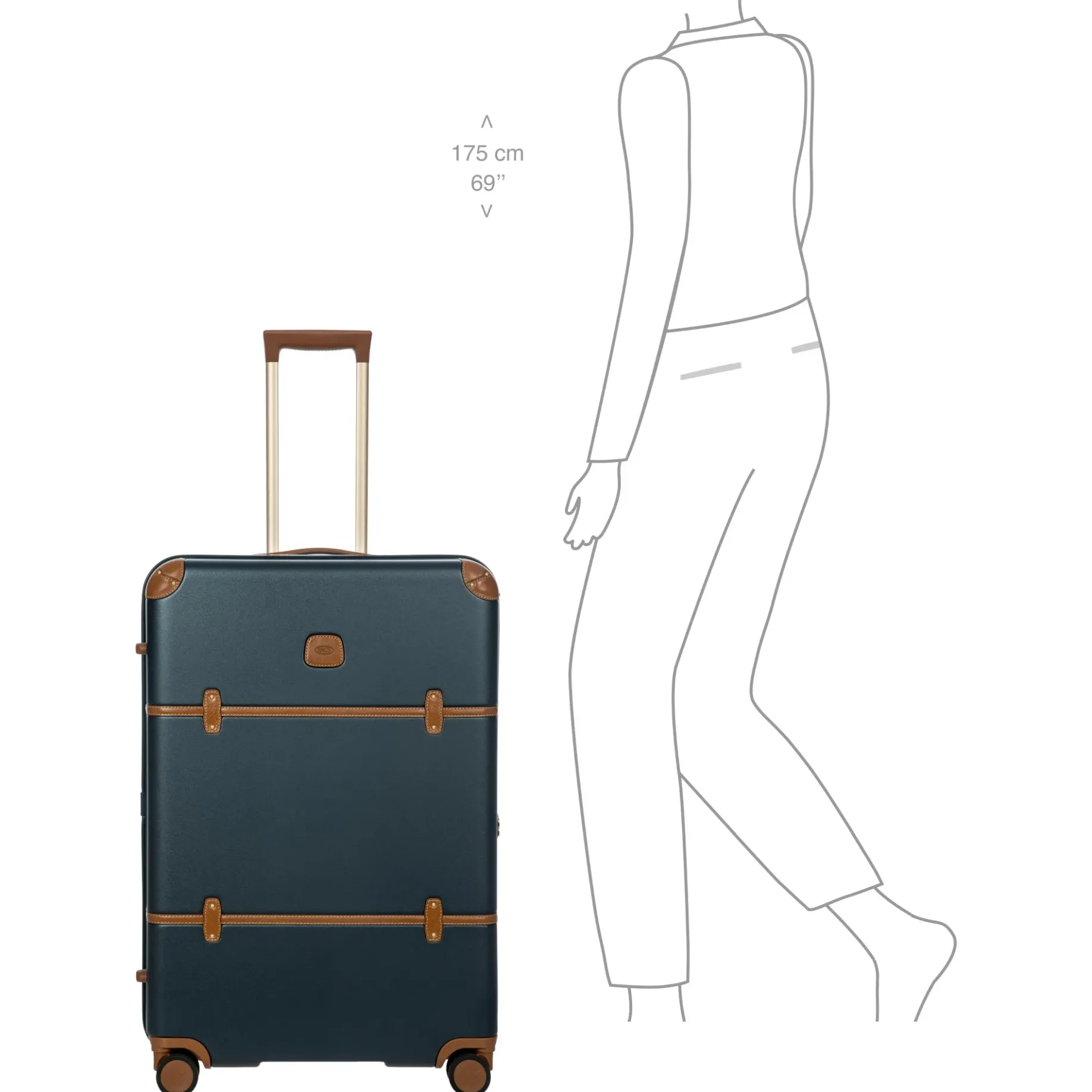 Bellagio - 4-Rollen-Trolley 76 cm erw. recycelt (blue/tan)