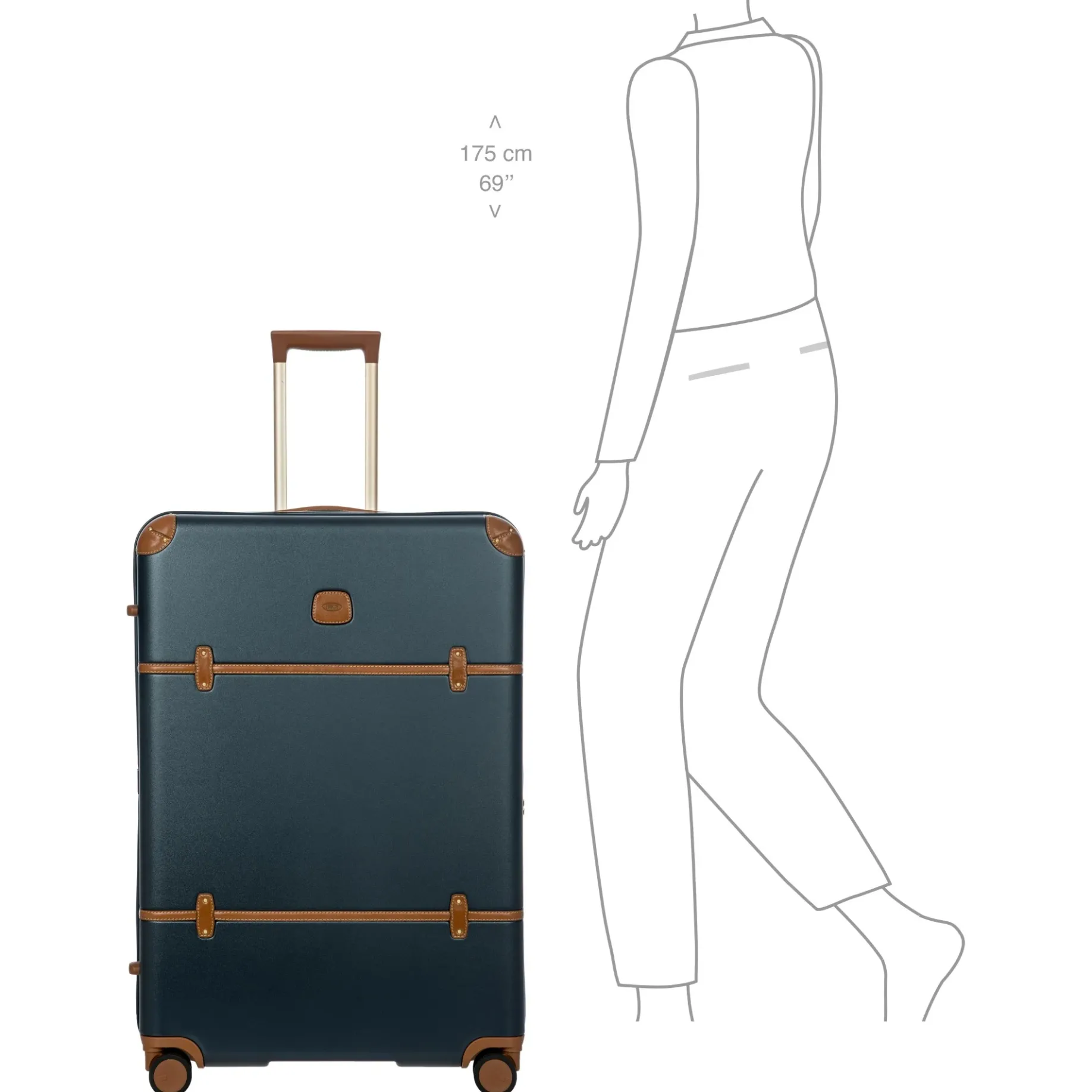 Bellagio - 4-Rollen-Trolley 82 cm erw. recycelt (blue/tan)