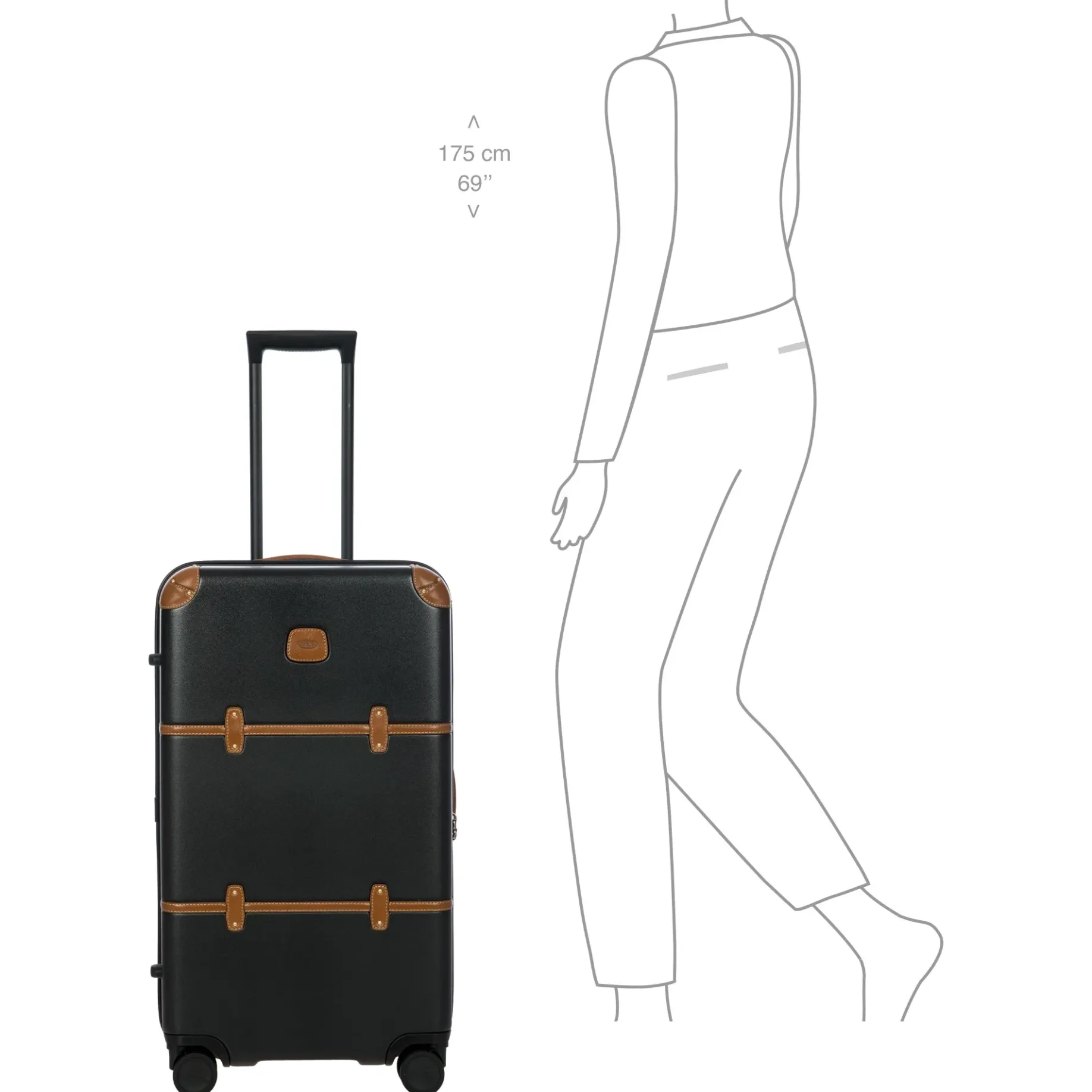 Bellagio Trunk - 4-Rollen-Trolley 74 cm recycelt (black/tan)