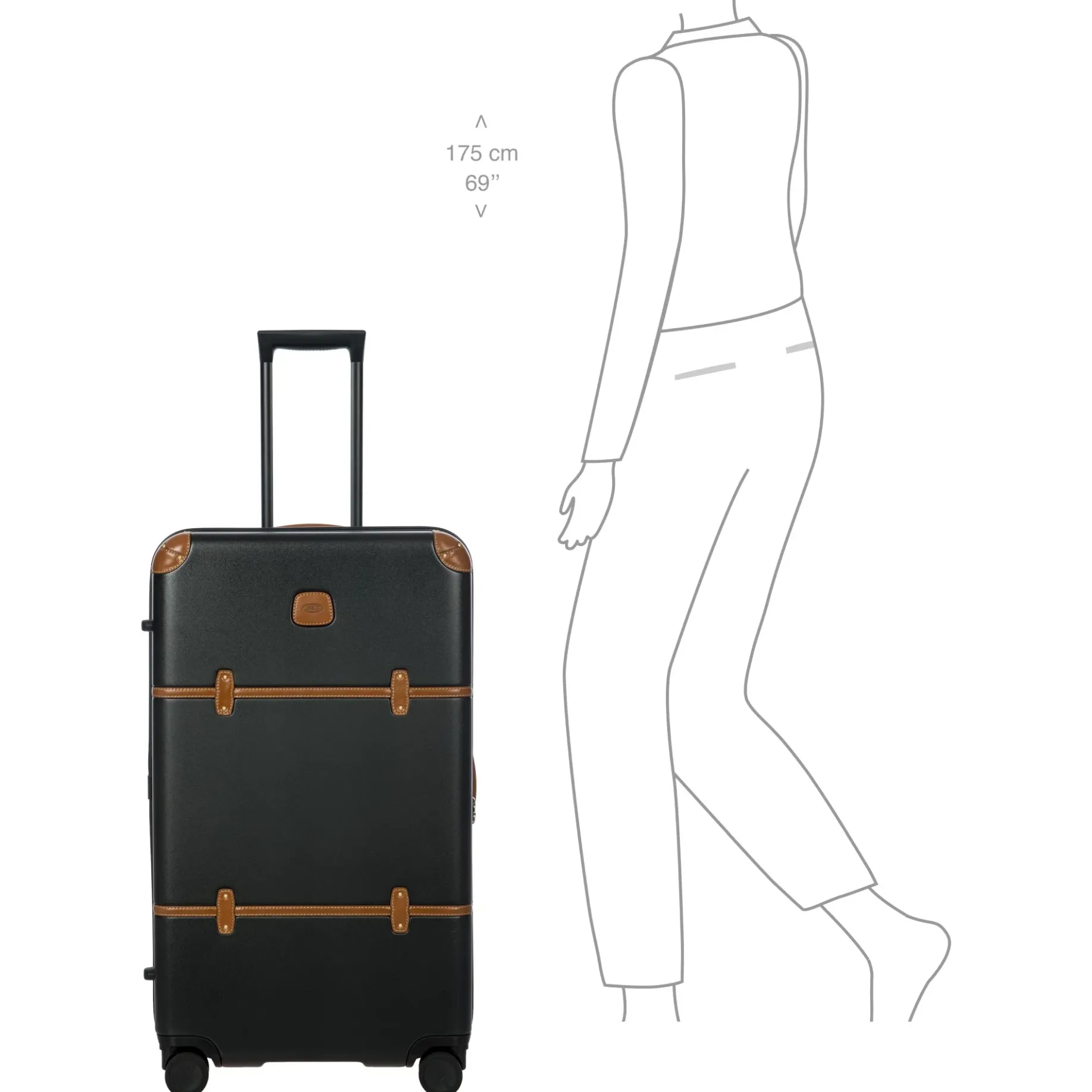 Bellagio Trunk - 4-Rollen-Trolley 80 cm recycelt (black/tan)