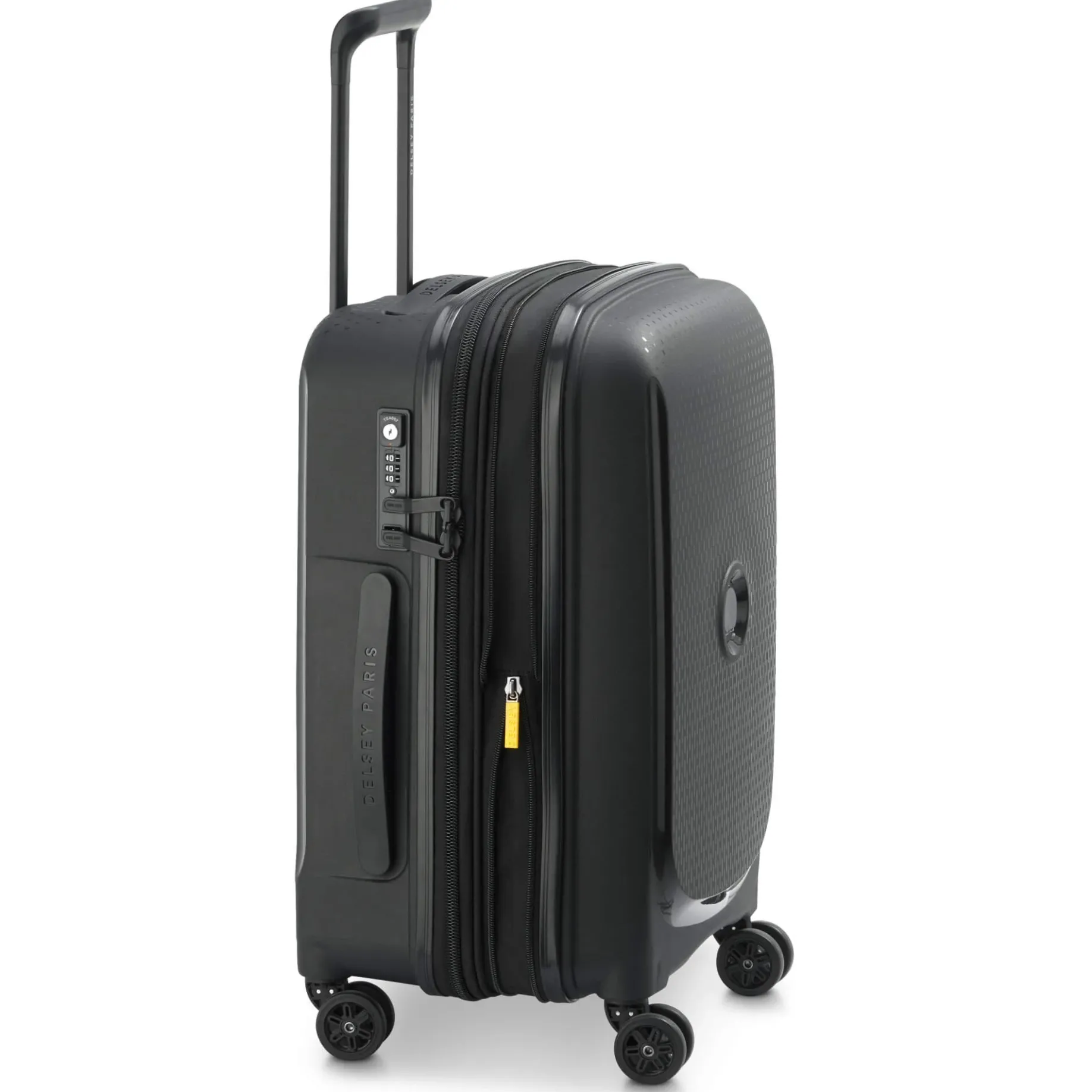 Belmont Plus - 4-Rollen-Kabinentrolley recycelt 55 cm erw. (schwarz)