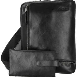 Buddy - Umhängetasche 27 cm Büffelleder (black)