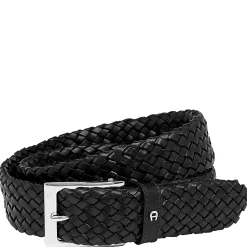 Business Belt - Gürtel 35 mm Flechtgürtel Leder (black, 110)