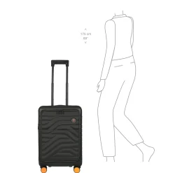BY Ulisse - 4-Rollen-Kabinentrolley mit Vortasche 55 cm erw. USB (olive)