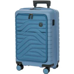BY Ulisse - 4-Rollen-Kabinentrolley mit Vortasche 55 cm erw. USB (grey blue)