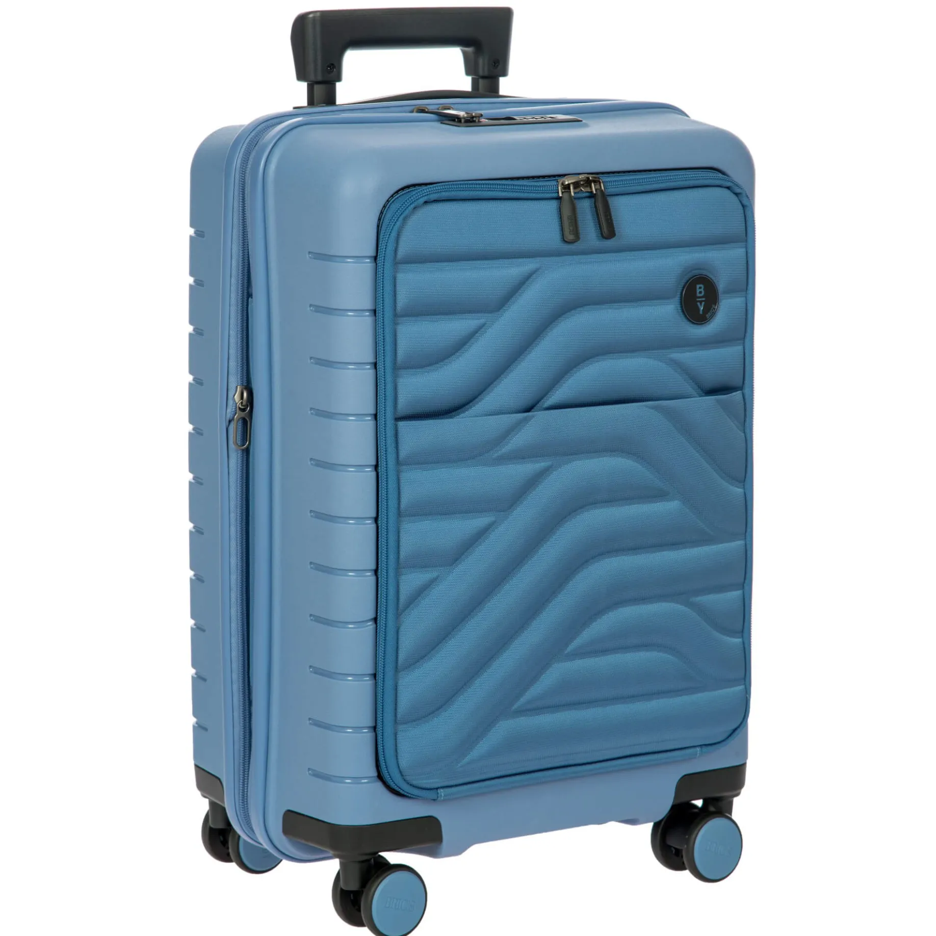 BY Ulisse - 4-Rollen-Kabinentrolley mit Vortasche 55 cm erw. USB (grey blue)