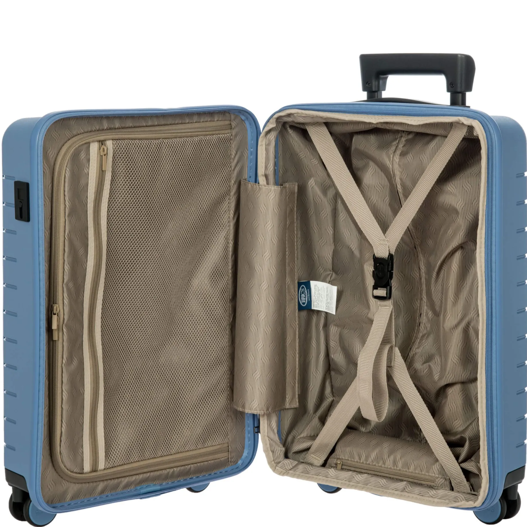 BY Ulisse - 4-Rollen-Kabinentrolley mit Vortasche 55 cm erw. USB (grey blue)