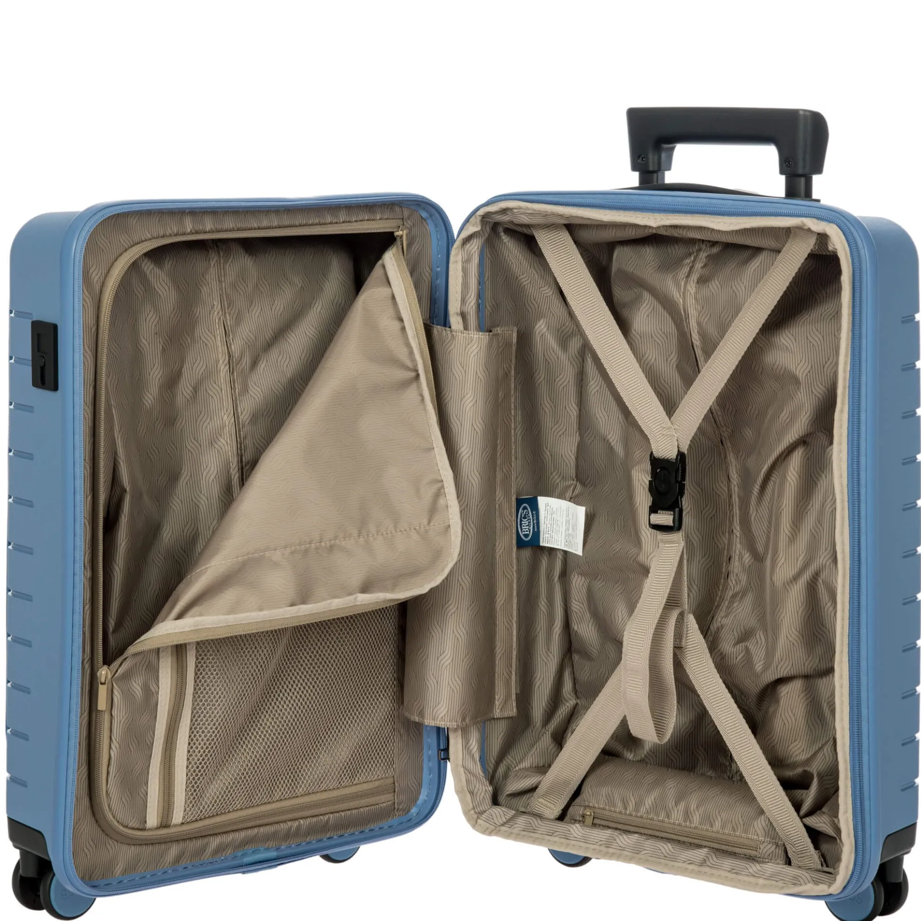 BY Ulisse - 4-Rollen-Kabinentrolley mit Vortasche 55 cm erw. USB (grey blue)