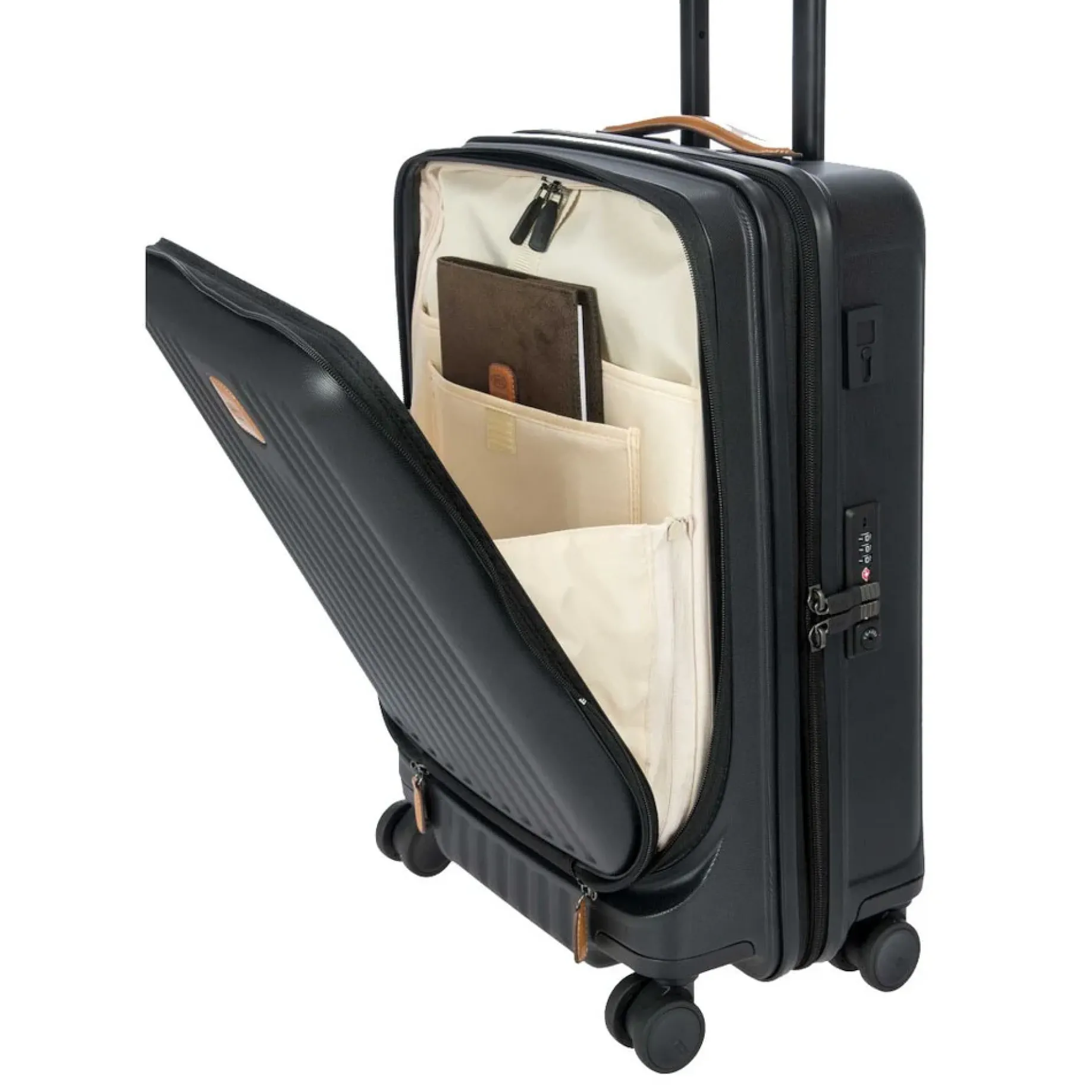 Capri - 4-Rollen-Kabinentrolley mit Vortasche 55 cm (black)