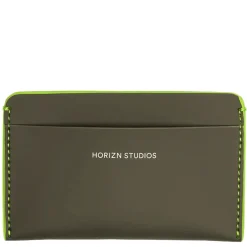 Card Holder - Visitenkartenetui 9 cm (dark olive/neon green)