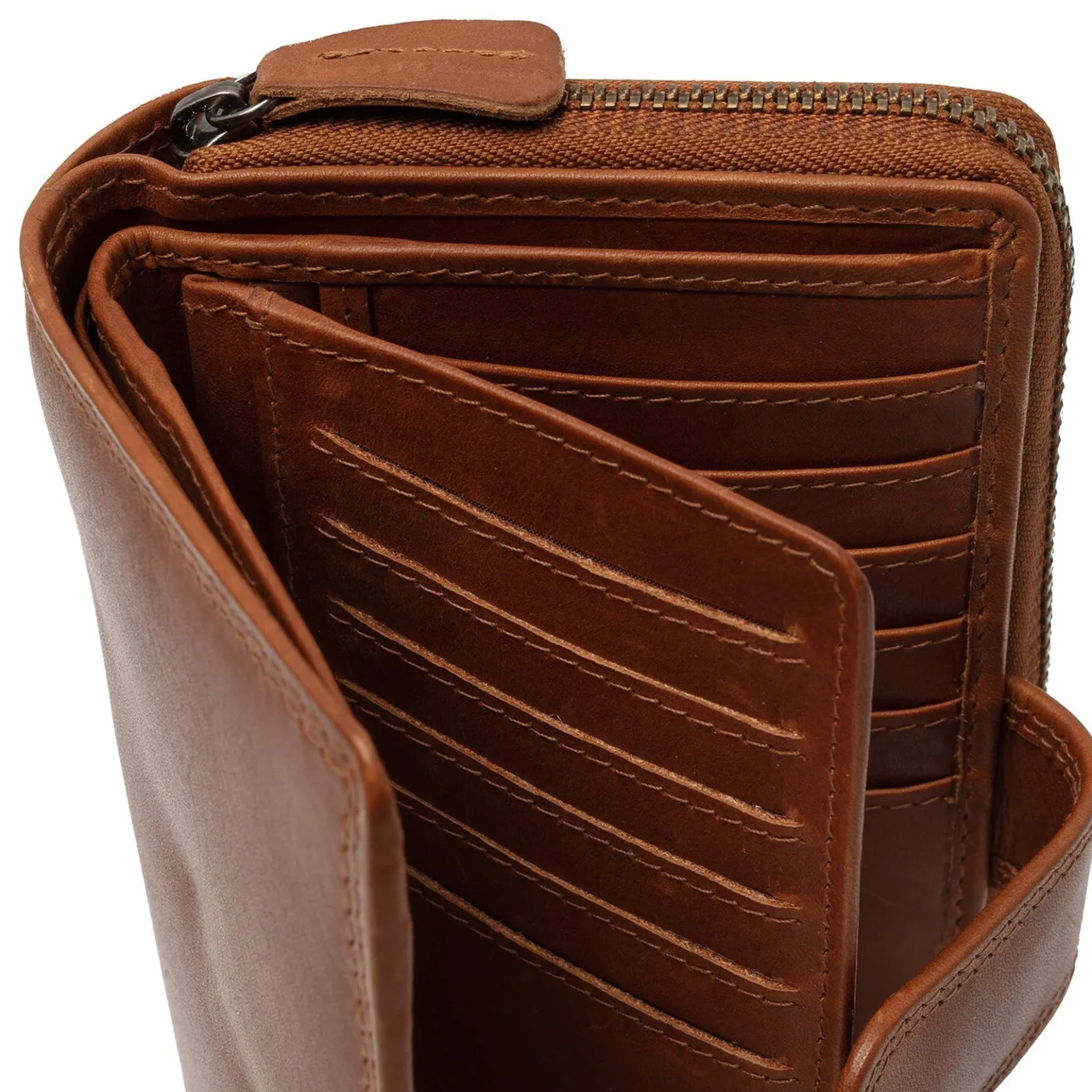 Charlotte - Geldbörse 16cc 16 cm RFID (cognac)