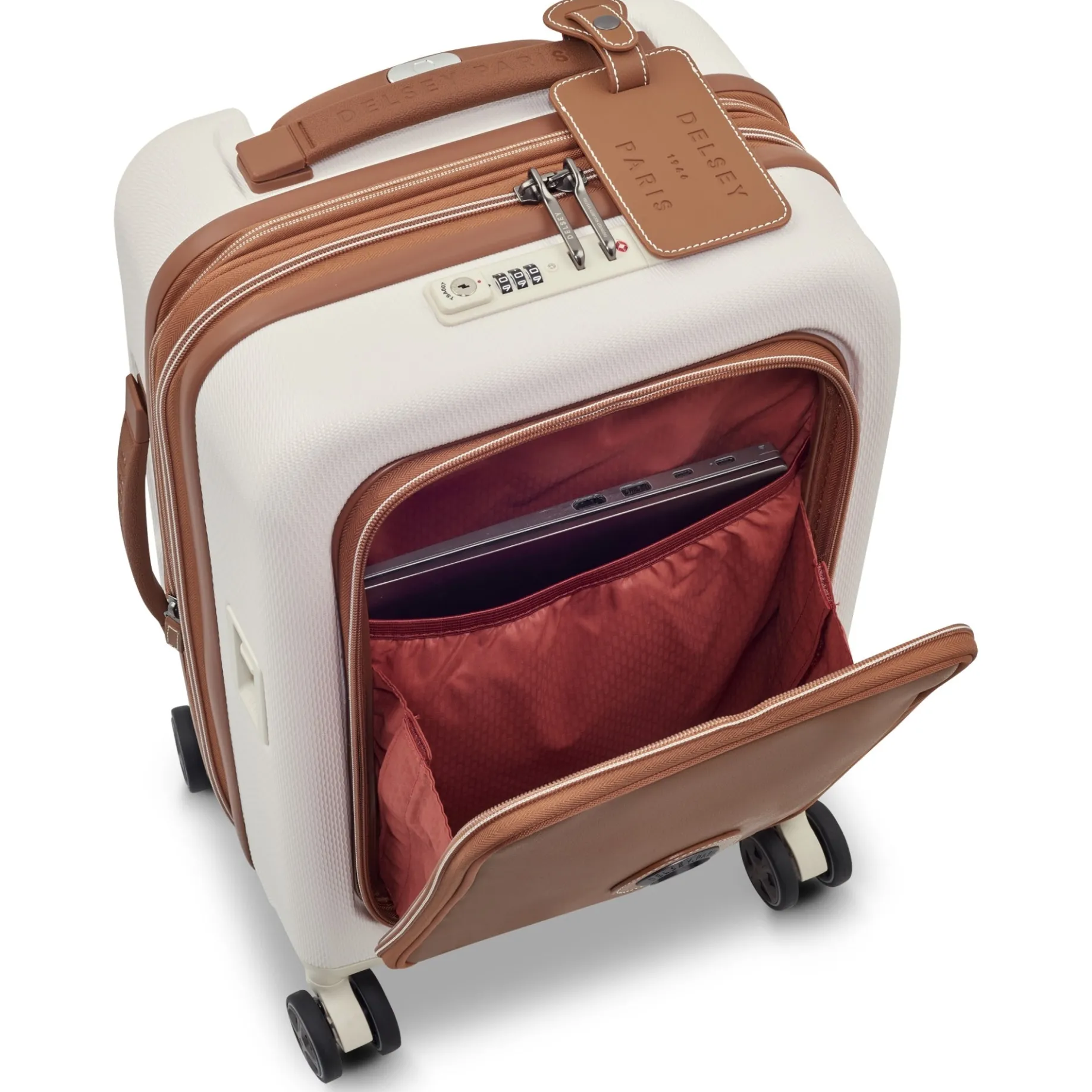 Chatelet Air 2.0 - 4-Rollen-Kabinentrolley 55 cm erw. 14" USB (angora)