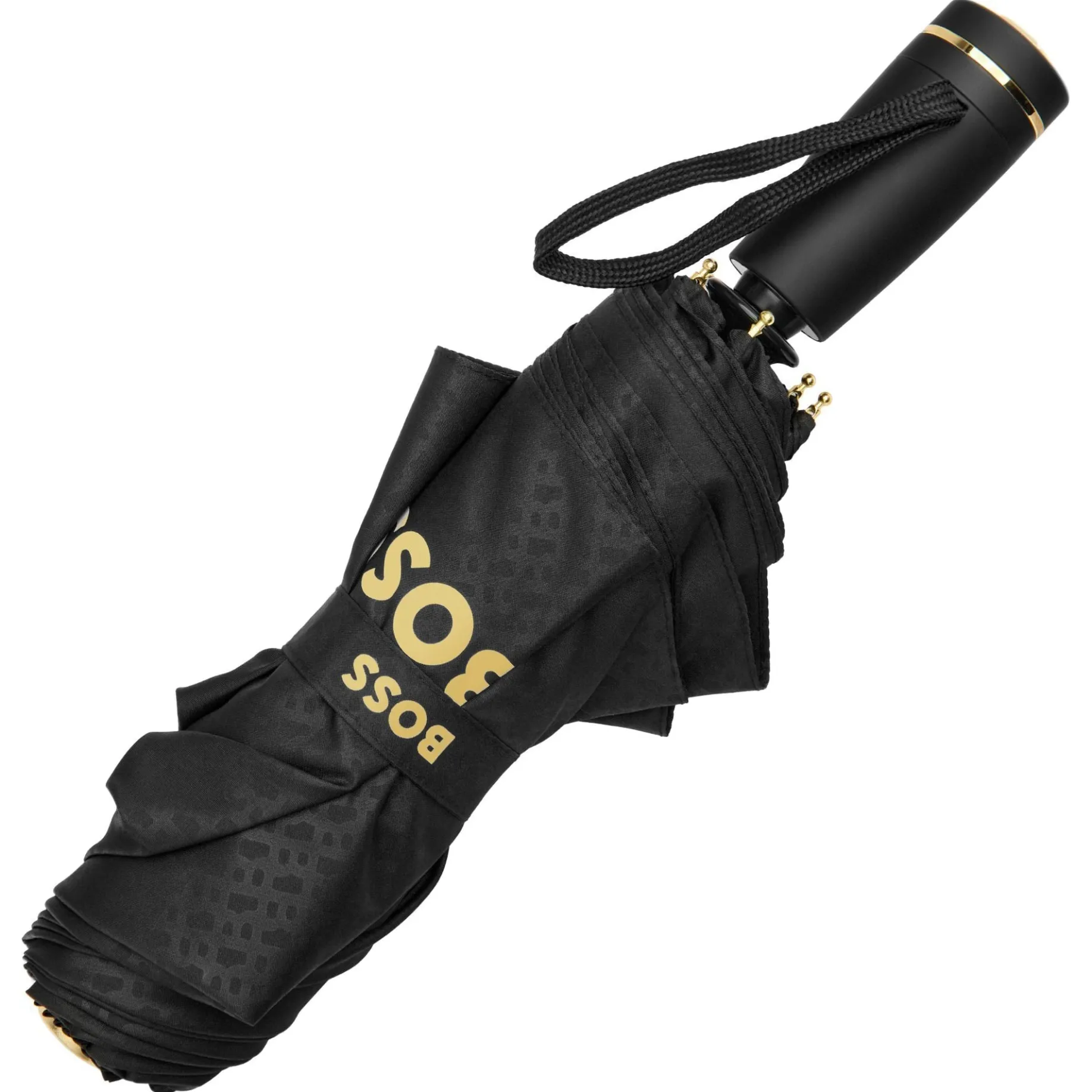 Double B - Taschenschirm Regenschirm (black & gold)