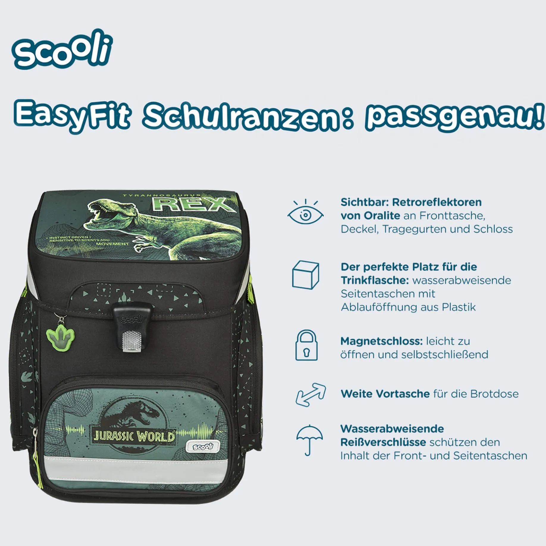 EasyFit - Schulranzen Set 5tlg. (Jurassic World)