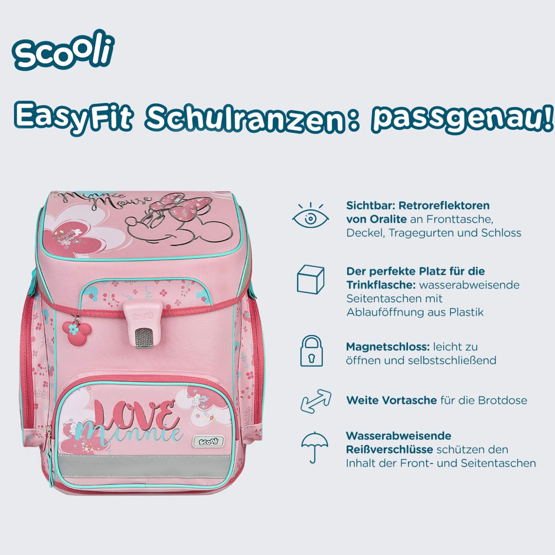 EasyFit - Schulranzen Set 5tlg. (Minnie Mouse)