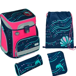EasyFit Glow DIN - Schulranzen Set 5tlg. (Dotty Dolphin)