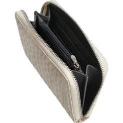 Ebba - Geldbörse 4cc 15 cm (croco print cream)