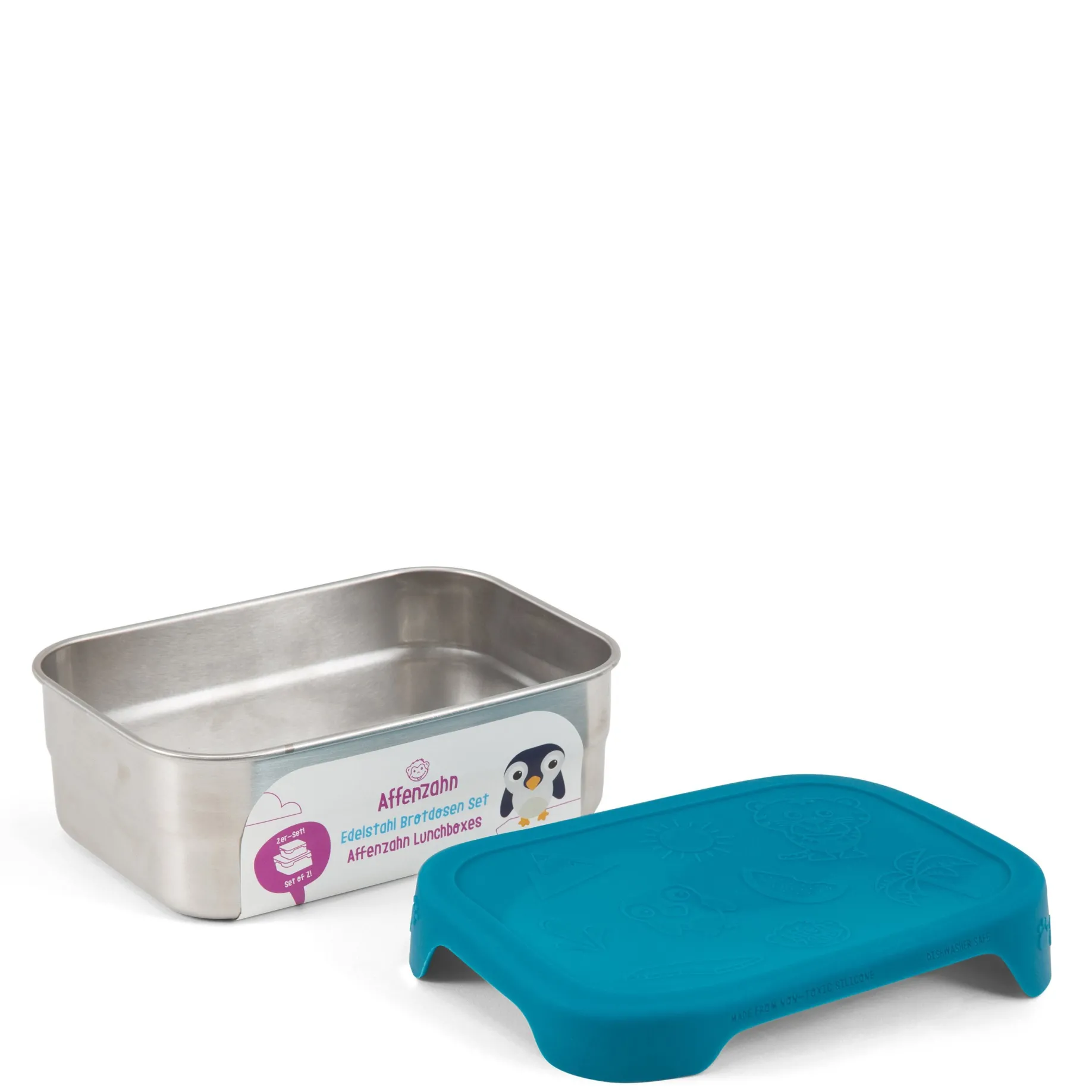 Edelstahl - Brotzeitbox 16.5 cm (petrol)