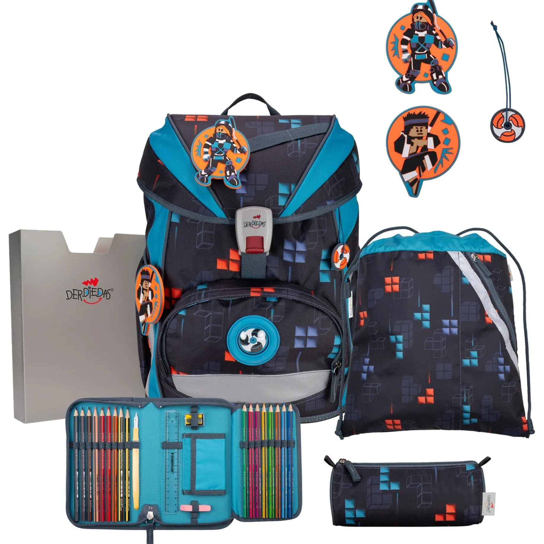 ErgoFlex - Schulranzen Set 5tlg. 800g (Ninja Fighter)