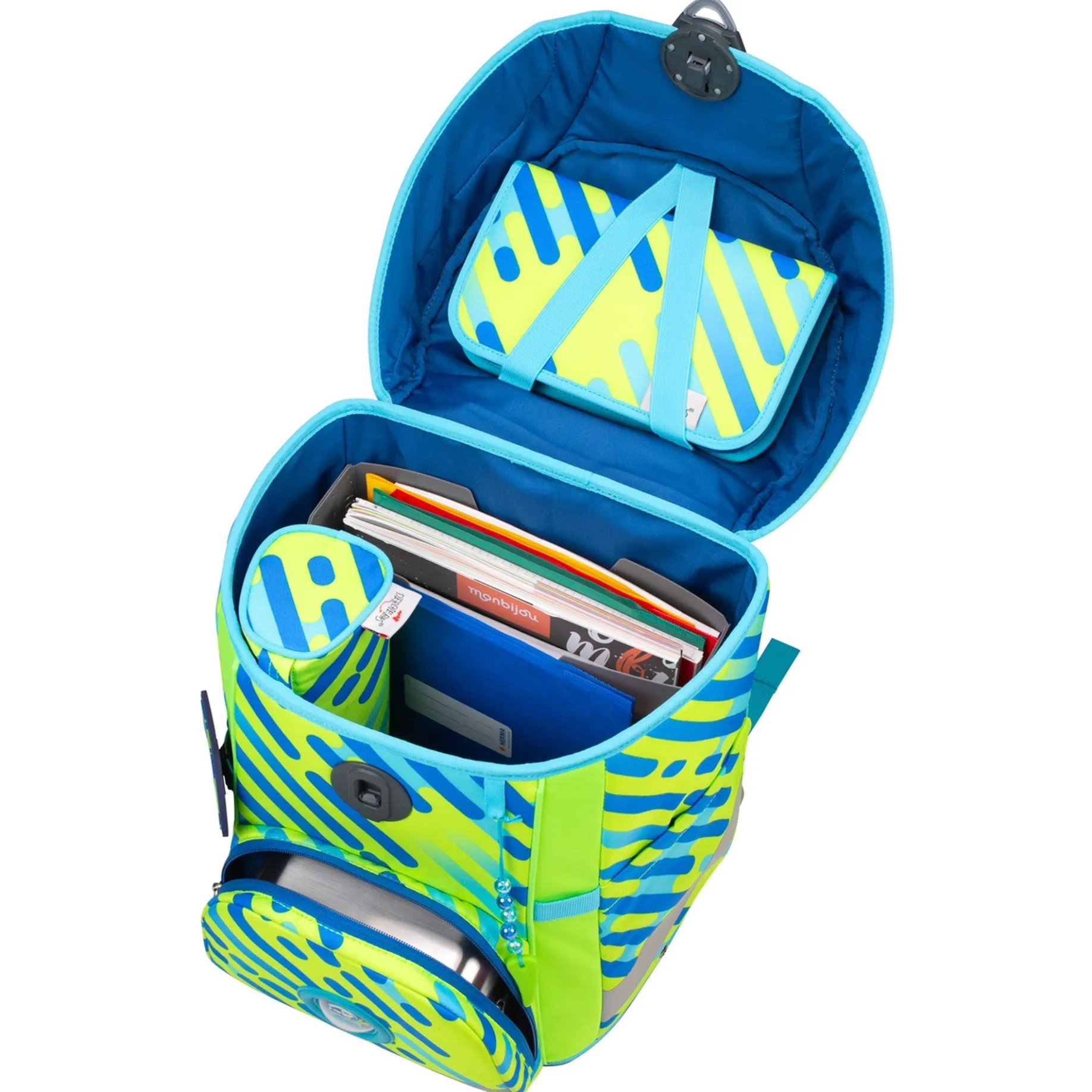 ErgoFlex Easy Superflash Neon - Schulranzen Set 5tlg. 950 g (Monster)