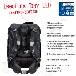 ErgoFlex Tiny Exklusiv LED - Schulranzen Set 5tlg. 900g (Crazy)