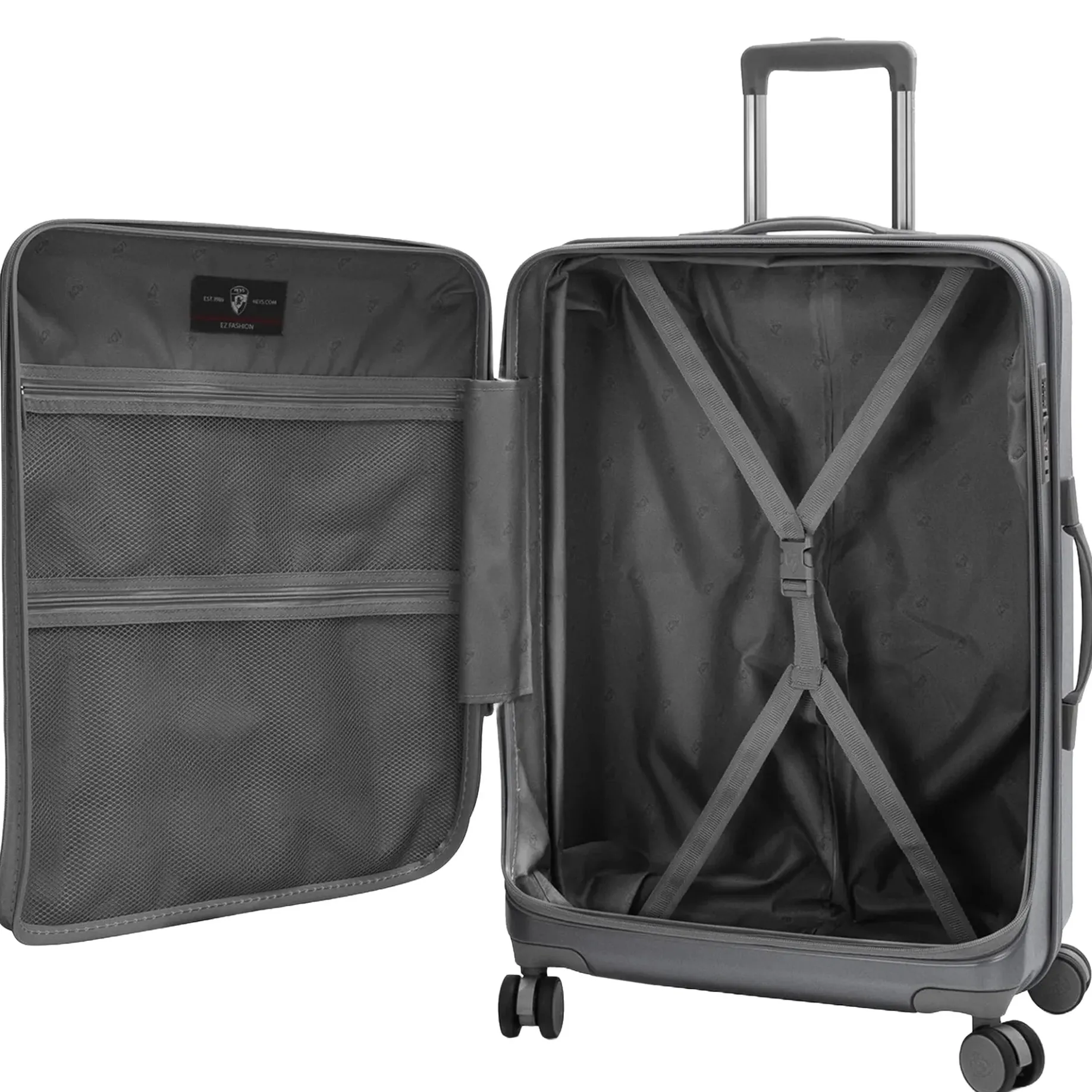 EZ Fashion - 4-Rollen-Trolley M 66 cm erw. (charcoal)